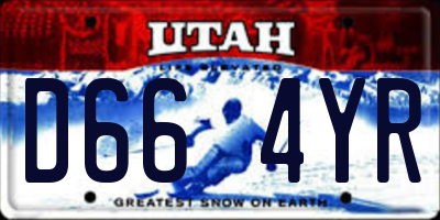 UT license plate D664YR