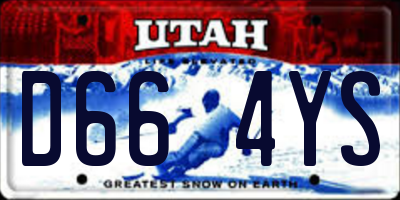 UT license plate D664YS
