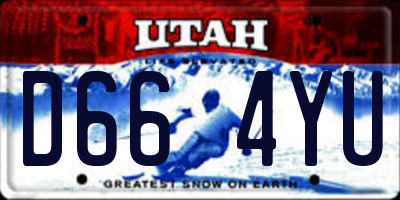 UT license plate D664YU