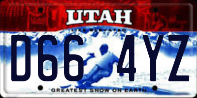 UT license plate D664YZ