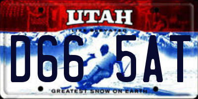 UT license plate D665AT