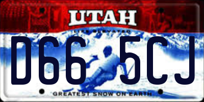 UT license plate D665CJ