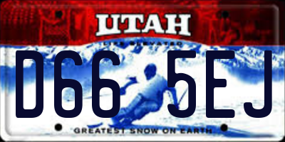 UT license plate D665EJ