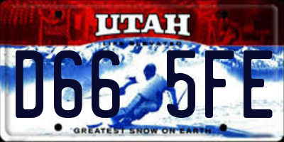 UT license plate D665FE