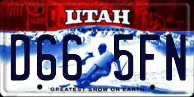 UT license plate D665FN