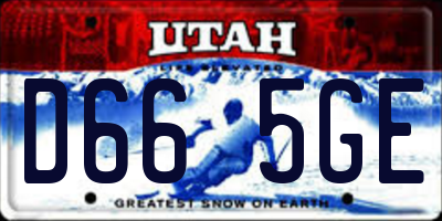UT license plate D665GE