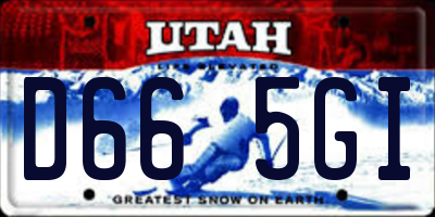 UT license plate D665GI