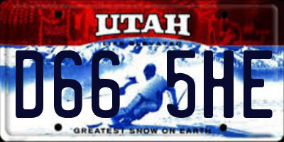 UT license plate D665HE