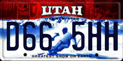 UT license plate D665HH