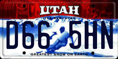 UT license plate D665HN