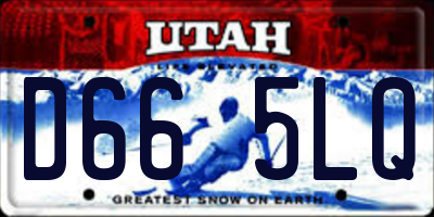 UT license plate D665LQ