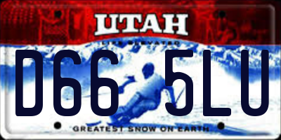UT license plate D665LU