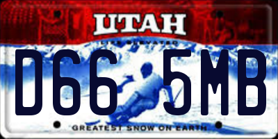 UT license plate D665MB