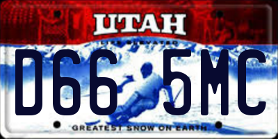 UT license plate D665MC
