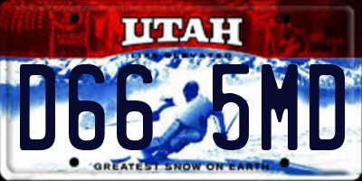 UT license plate D665MD