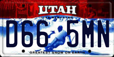 UT license plate D665MN