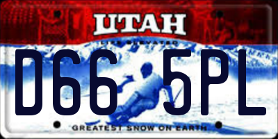 UT license plate D665PL