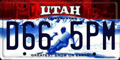 UT license plate D665PM