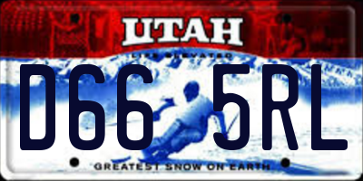 UT license plate D665RL