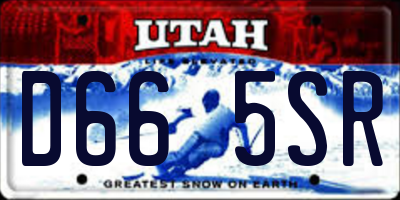 UT license plate D665SR
