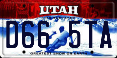 UT license plate D665TA