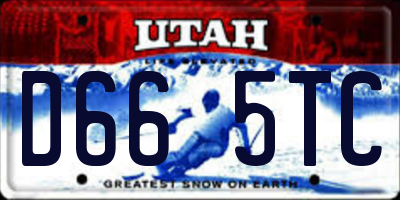 UT license plate D665TC