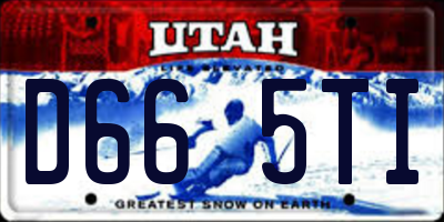UT license plate D665TI