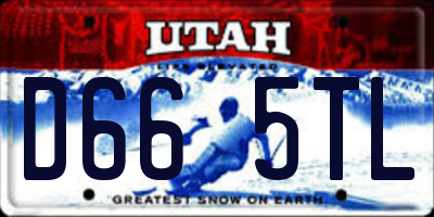 UT license plate D665TL