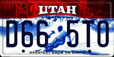 UT license plate D665TO