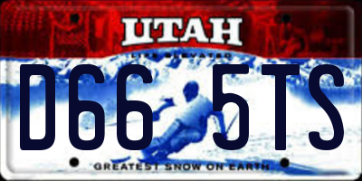 UT license plate D665TS
