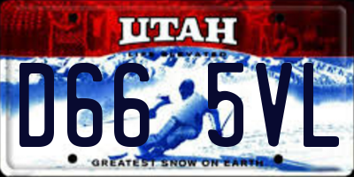 UT license plate D665VL