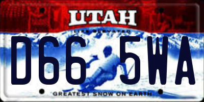 UT license plate D665WA