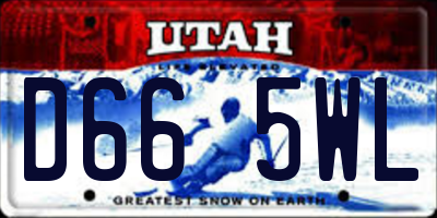 UT license plate D665WL