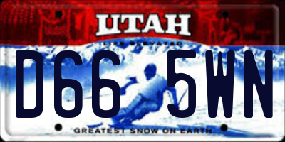 UT license plate D665WN