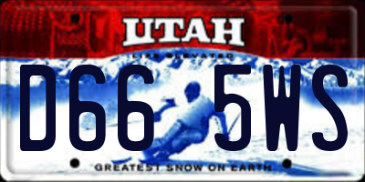 UT license plate D665WS