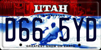 UT license plate D665YD
