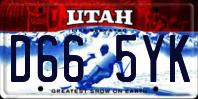 UT license plate D665YK