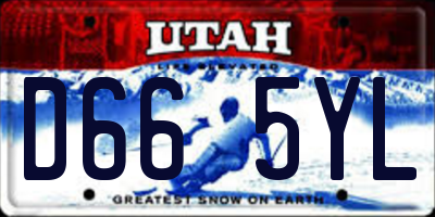 UT license plate D665YL