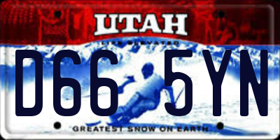 UT license plate D665YN