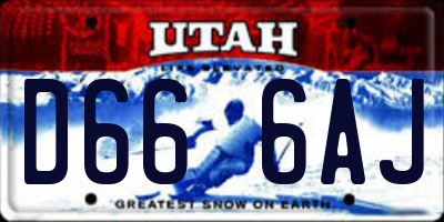 UT license plate D666AJ
