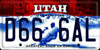 UT license plate D666AL