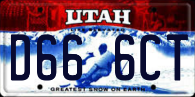 UT license plate D666CT