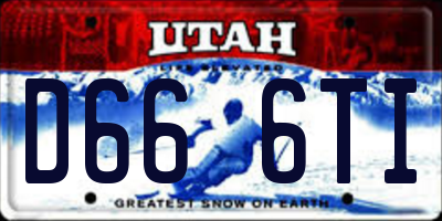UT license plate D666TI