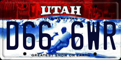 UT license plate D666WR