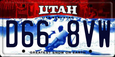 UT license plate D668VW