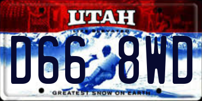 UT license plate D668WD