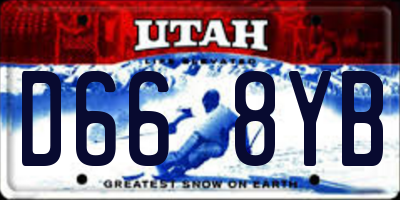UT license plate D668YB