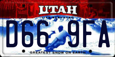 UT license plate D669FA