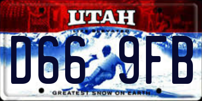 UT license plate D669FB