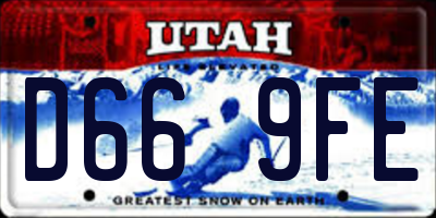 UT license plate D669FE